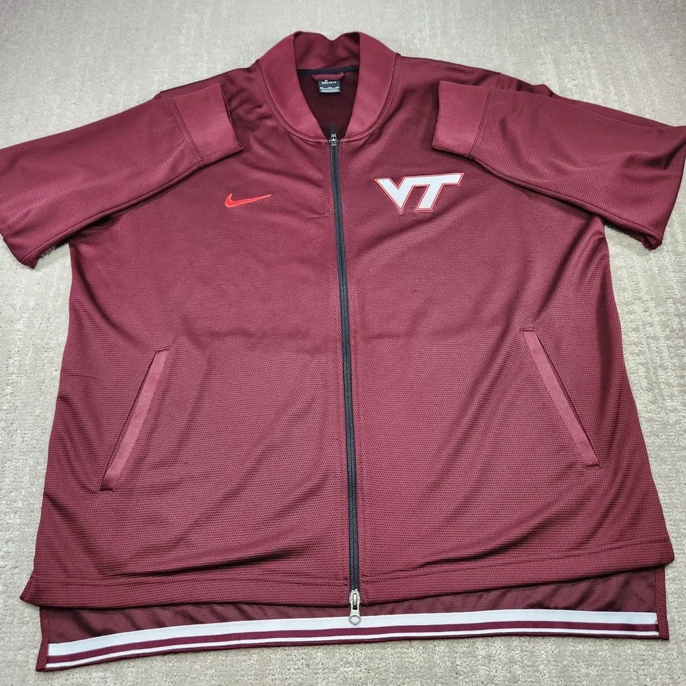 Virginia Tech Hokies Jacket Men XXL Nike Full Zip Sideline‎ Knit NCAA